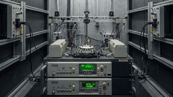 An anechoic chamber for Over-The-Air (OTA) antenna testing.